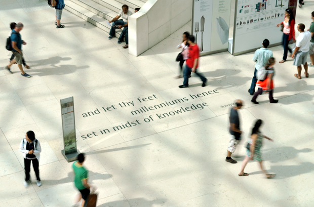 Tennyson quote on the floor of the British Museum, London